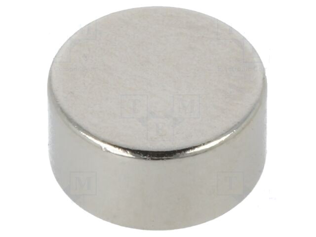 Magneet: vast; neodymium; 21N; Ø: 10mm; H: 5mm Magneet: vast; neodymium; 21N; Ø: 10mm; H: 5mm